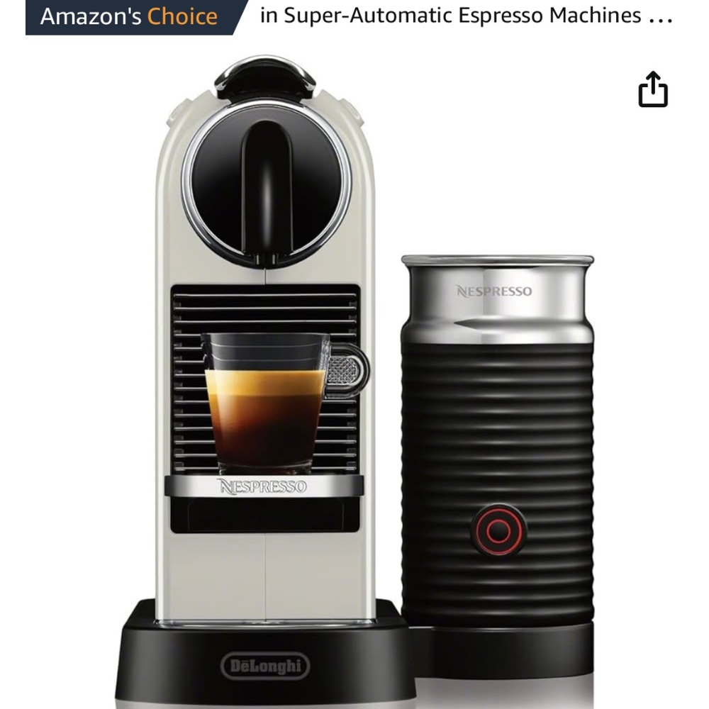 Nespresso CitiZ Coffee and Espresso Machine by De'Longhi with Milk Frother, Whit